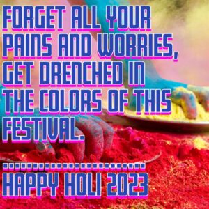 Happy Holi Greeting With Colors of Holi
