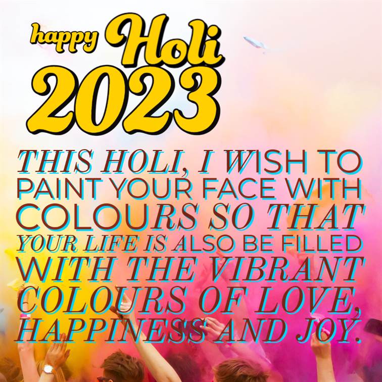 Happy Holi 2023 Colorful Image with Wishes